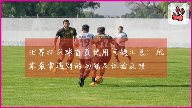 世界杯买球首页使用问题汇总：玩家最常遇到的功能及体验反馈